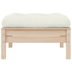 Outdoor-Fußhocker mit Kissen Massivholz Kiefer