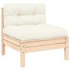 Gartensofa 2-Sitzer mit Kissen in Creme Massivholz Kiefer