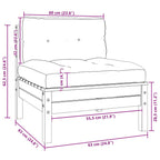 Gartensofa 2-Sitzer mit Kissen in Creme Massivholz Kiefer