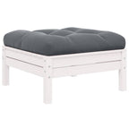 3-tlg. Garten-Lounge-Set mit Kissen Weiß Kiefer Massivholz