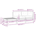 3-tlg. Garten-Lounge-Set mit Kissen Schwarz Kiefer Massivholz
