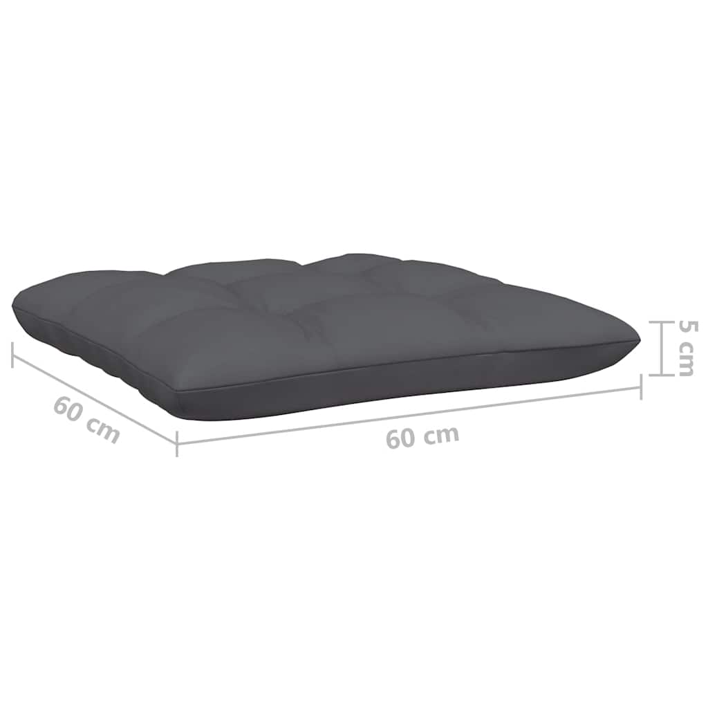 3-tlg. Garten-Lounge-Set mit Kissen Schwarz Kiefer Massivholz
