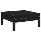 3-tlg. Garten-Lounge-Set mit Kissen Schwarz Massivholz Kiefer