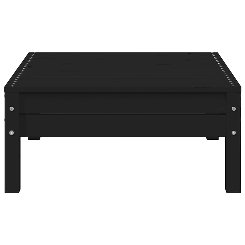 3-tlg. Garten-Lounge-Set mit Kissen Schwarz Massivholz Kiefer