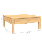 3-tlg. Garten-Lounge-Set mit Kissen in Creme Massivholz Kiefer