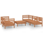 6-tlg. Garten-Lounge-Set Honigbraun Massivholz Kiefer