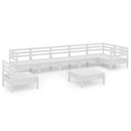 8-tlg. Garten-Lounge-Set Massivholz Kiefer Weiß