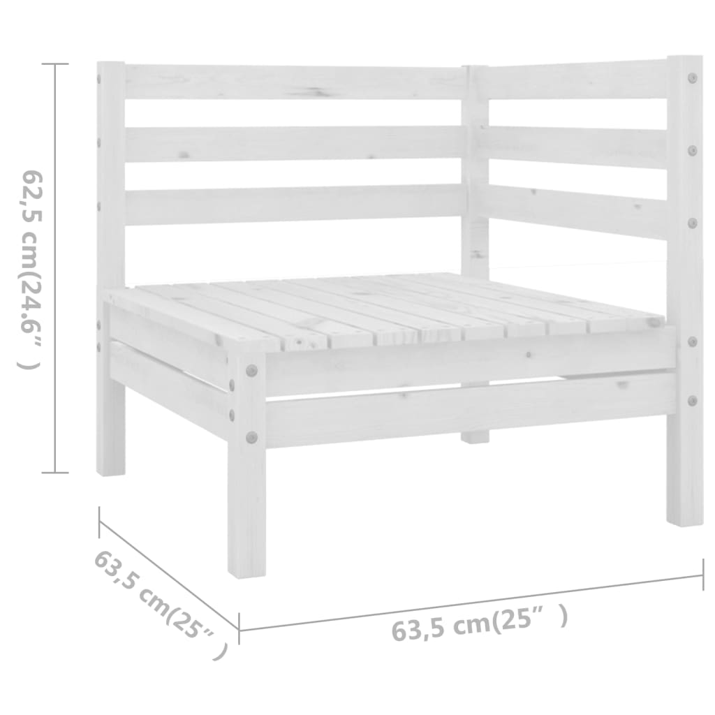 8-tlg. Garten-Lounge-Set Massivholz Kiefer Weiß