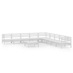 10-tlg. Garten-Lounge-Set Massivholz Kiefer Weiß