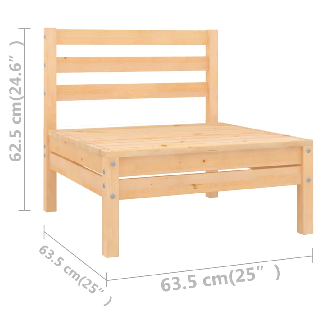 9-tlg. Garten-Lounge-Set Massivholz Kiefer