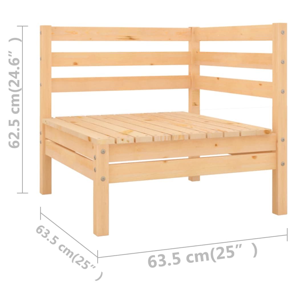 9-tlg. Garten-Lounge-Set Massivholz Kiefer