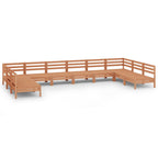 10-tlg. Garten-Lounge-Set Honigbraun Massivholz Kiefer