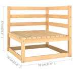 3-tlg. Garten-Lounge-Set mit Kissen Massivholz Kiefer