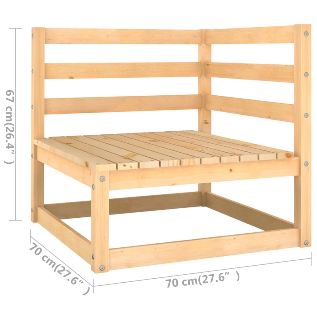3-tlg. Garten-Lounge-Set mit Kissen Massivholz Kiefer