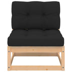 4-tlg. Garten-Lounge-Set mit Kissen Massivholz Kiefer