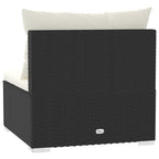 3-Sitzer-Sofa mit Kissen Schwarz Poly Rattan