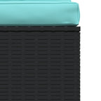 3-Sitzer-Sofa mit Auflagen Schwarz Poly Rattan