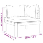 10-tlg. Garten-Lounge-Set mit Auflage Massivholz Akazie