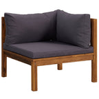11-tlg. Garten-Lounge-Set mit Auflage Massivholz Akazie