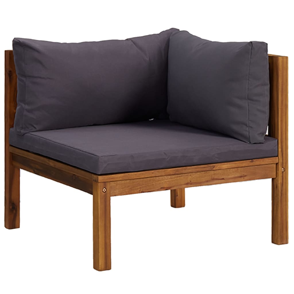 12-tlg. Garten-Lounge-Set mit Auflage Massivholz Akazie