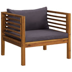 12-tlg. Garten-Lounge-Set mit Auflage Massivholz Akazie