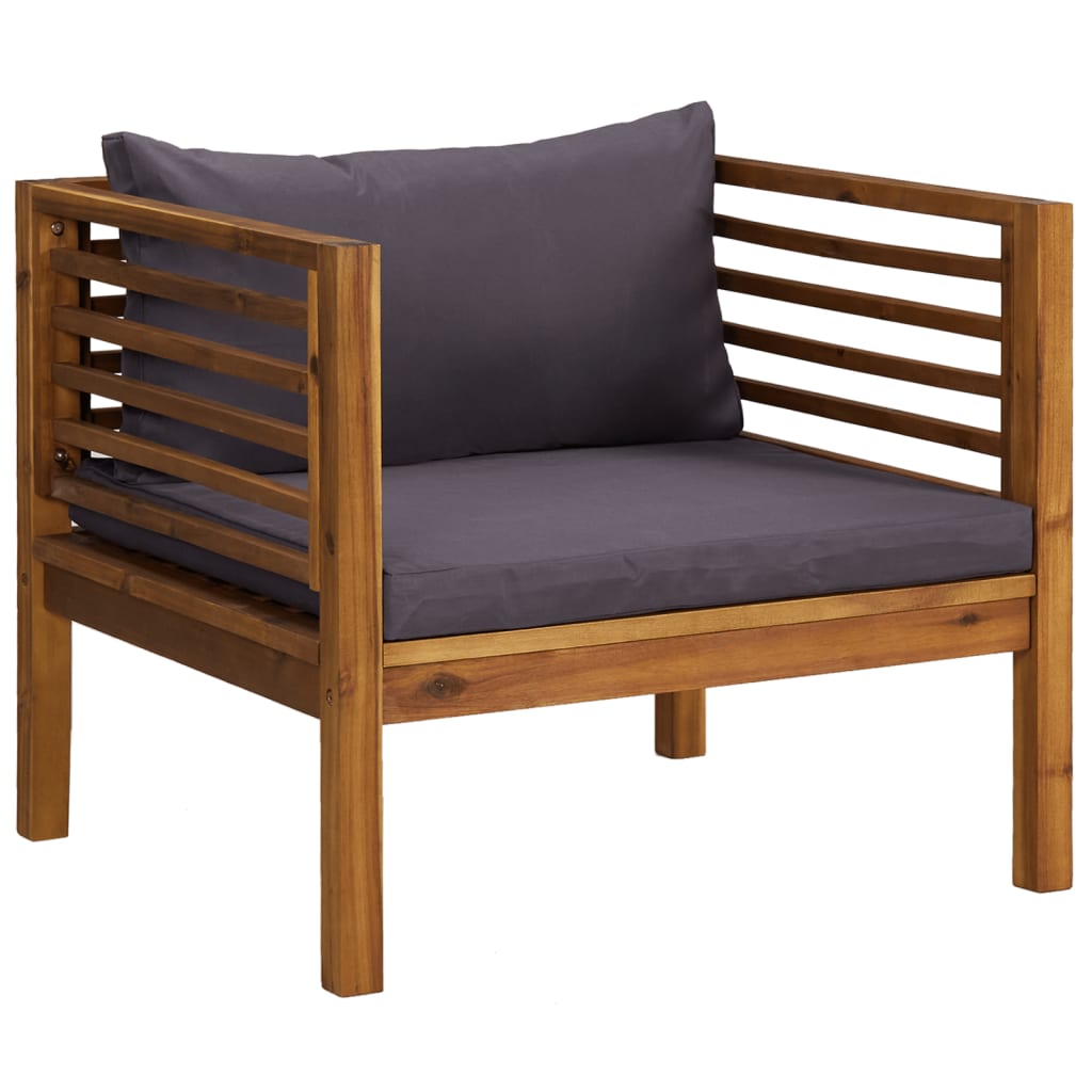 12-tlg. Garten-Lounge-Set mit Auflage Massivholz Akazie
