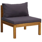 3-tlg. Garten-Lounge-Set mit Auflage Massivholz Akazie