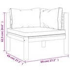 3-tlg. Garten-Lounge-Set mit Auflagen Massivholz Akazie