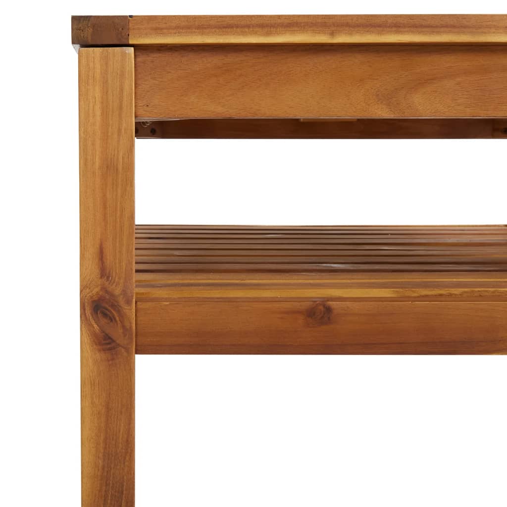 4-tlg. Garten-Lounge-Set mit Creme Kissen Massivholz Akazie