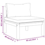 4-Sitzer-Gartensofa mit Creme Kissen Massivholz Akazie