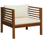 8-tlg. Garten-Lounge-Set mit Creme Kissen Massivholz Akazie