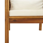 8-tlg. Garten-Lounge-Set mit Creme Kissen Massivholz Akazie
