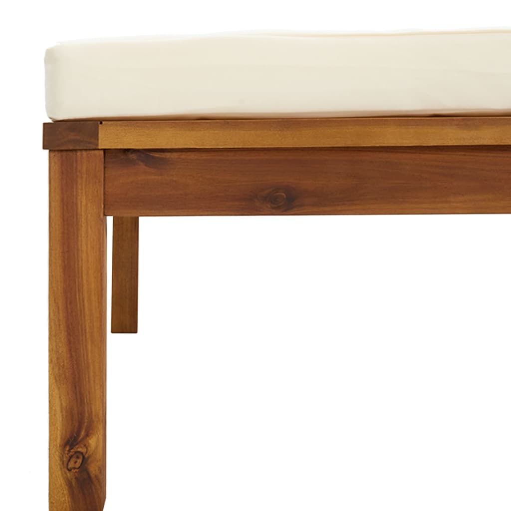 8-tlg. Garten-Lounge-Set mit Creme Kissen Massivholz Akazie