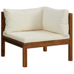 12-tlg. Garten-Lounge-Set mit Creme Kissen Massivholz Akazie