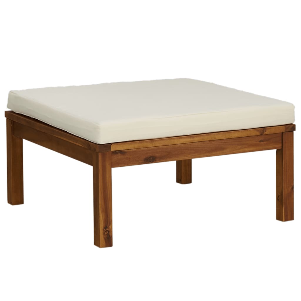 12-tlg. Garten-Lounge-Set mit Creme Kissen Massivholz Akazie