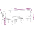 3-tlg. Garten-Lounge-Set mit Kissen Massivholz Akazie
