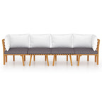 4-tlg. Garten-Lounge-Set mit Kissen Massivholz Akazie