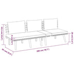 3-tlg. Garten-Lounge-Set mit Kissen Massivholz Akazie
