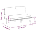 3-tlg. Garten-Lounge-Set mit Kissen Massivholz Akazie
