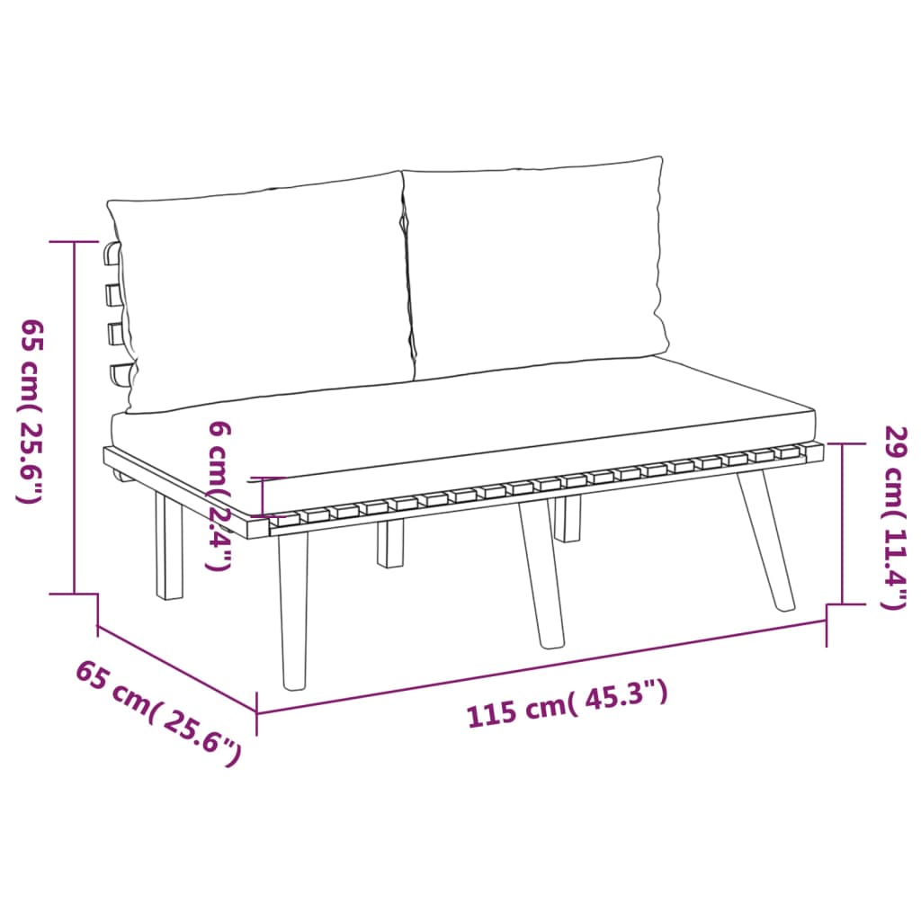 8-tlg. Garten-Lounge-Set mit Kissen Massivholz Akazie
