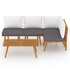 5-tlg. Garten-Lounge-Set mit Kissen Massivholz Akazie