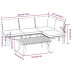 5-tlg. Garten-Lounge-Set mit Kissen Massivholz Akazie
