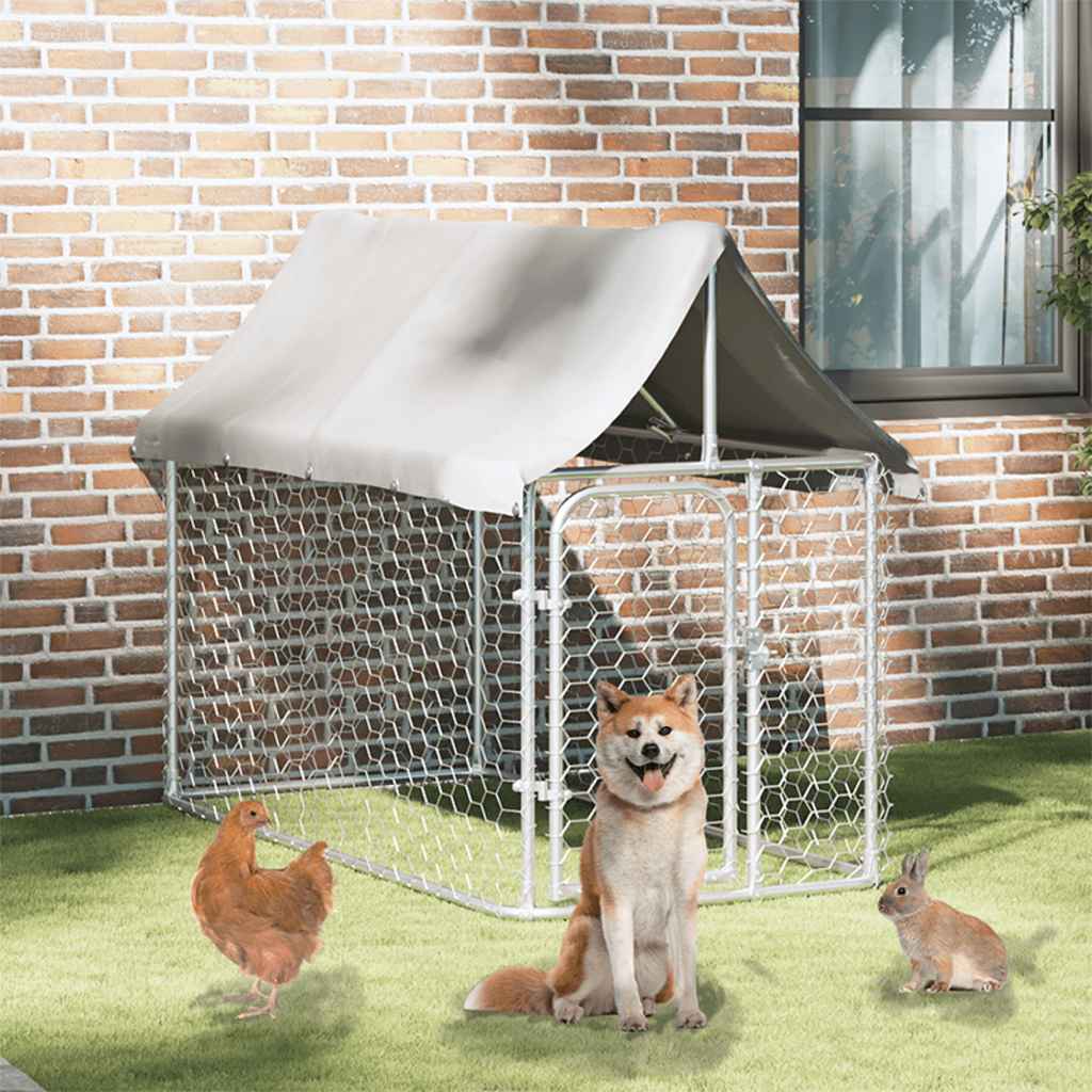 Outdoor-Hundezwinger mit Dach 200x100x150 cm