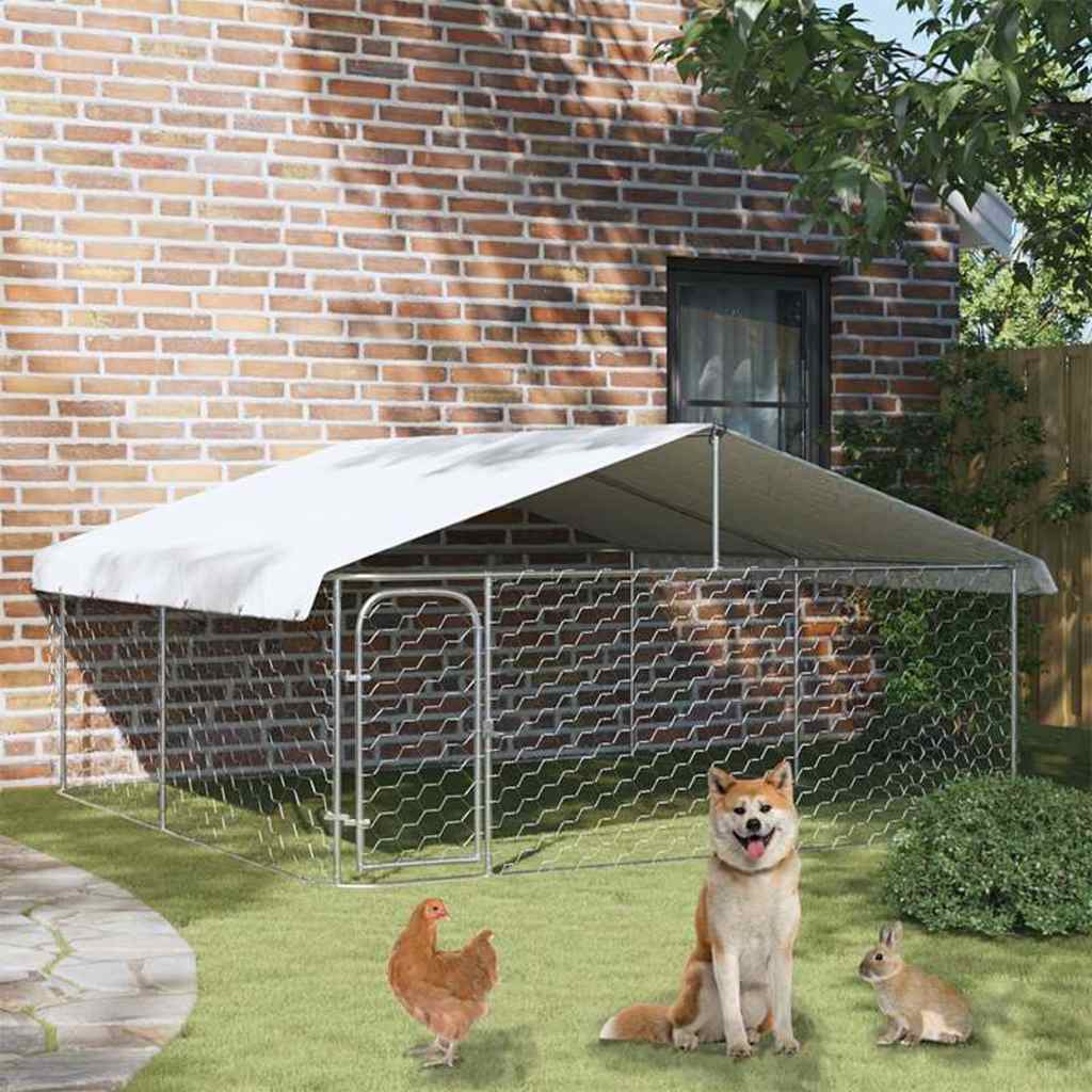 Outdoor-Hundezwinger mit Dach 300x300x150 cm