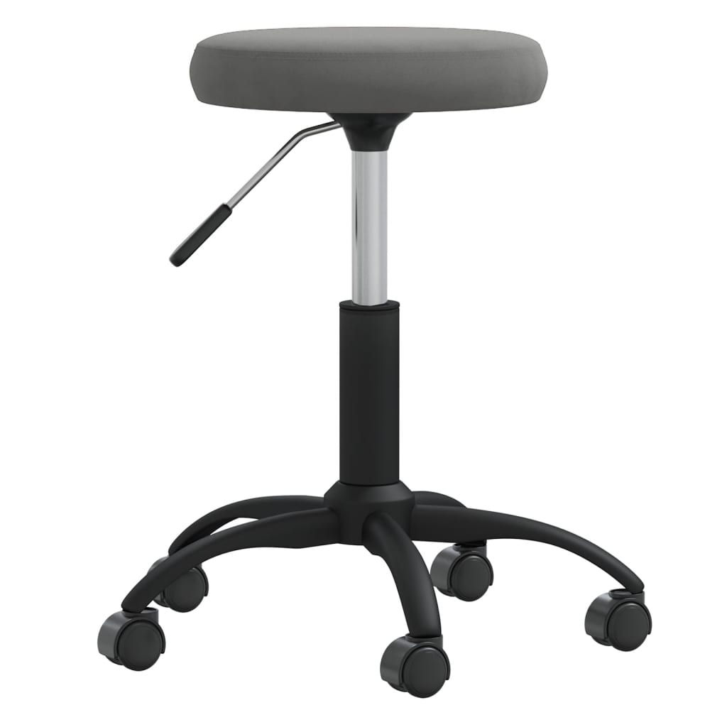 Massagehocker Samt Dunkelgrau