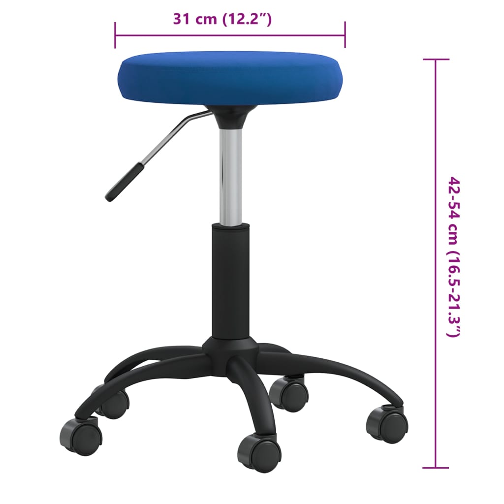 Massagehocker Samt Blau