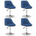 Esszimmerstühle 4 Stk. Drehbar Blau Samt