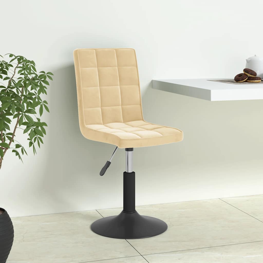 Esszimmerstühle 4 Stk. Drehbar Creme Samt