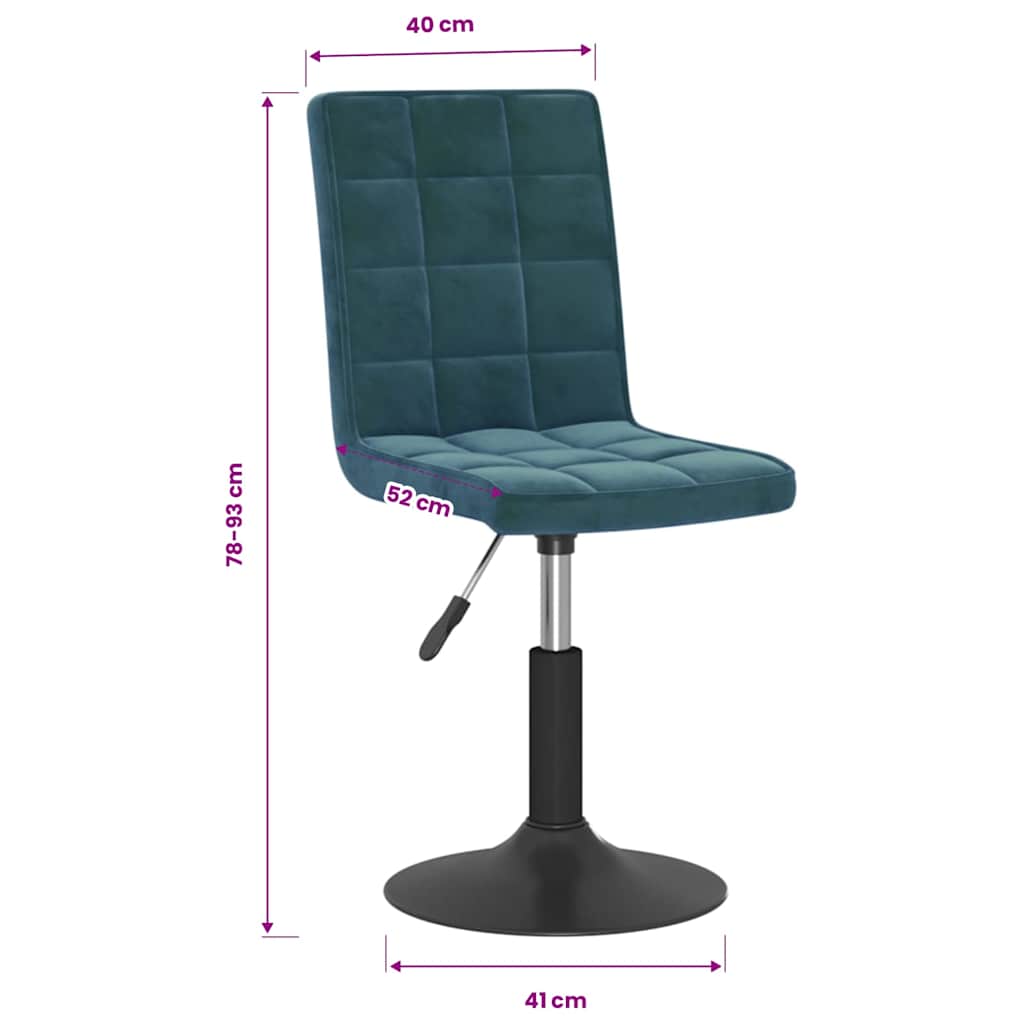 Esszimmerstühle 4 Stk. Drehbar Blau Samt