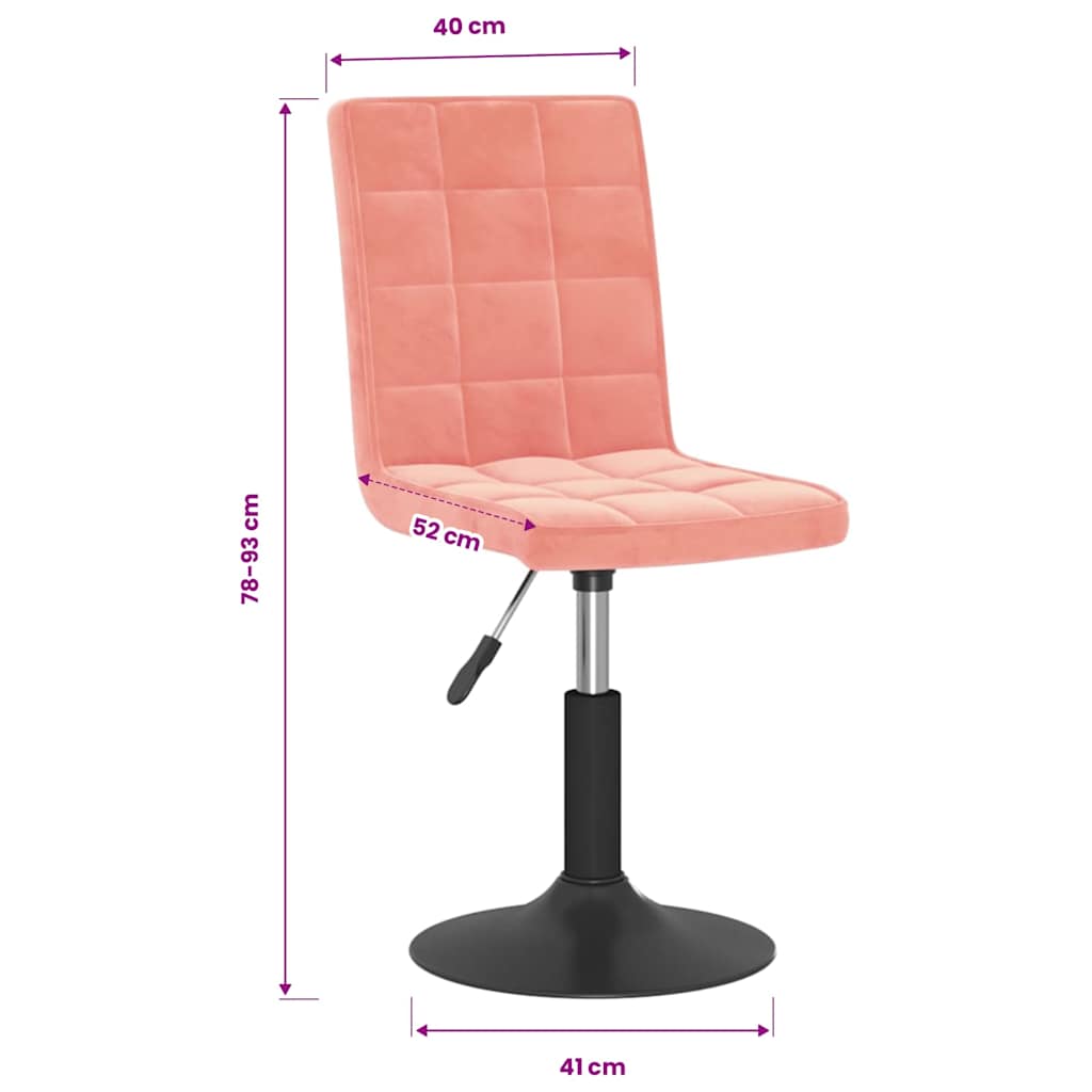 Esszimmerstühle 6 Stk. Drehbar Rosa Samt